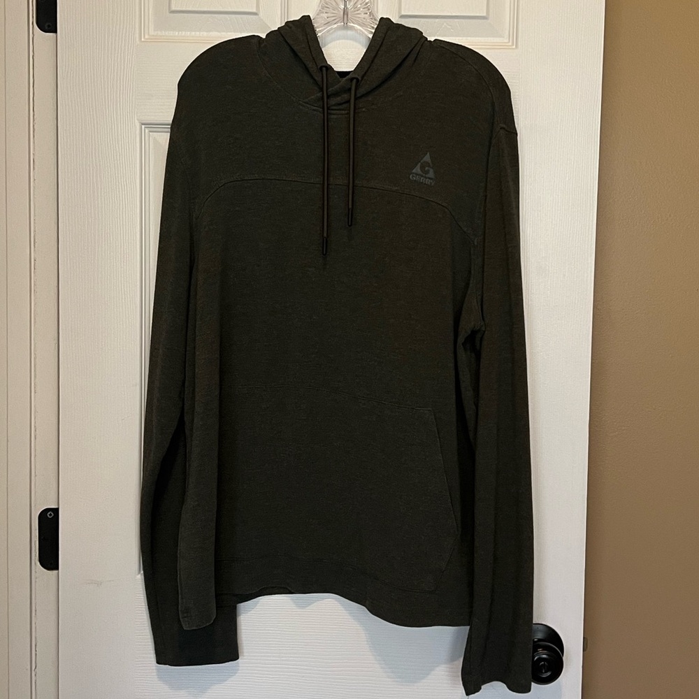 Gerry Men's Long Sleeve Performance Pullover Hoodie Size XL, Olive Green